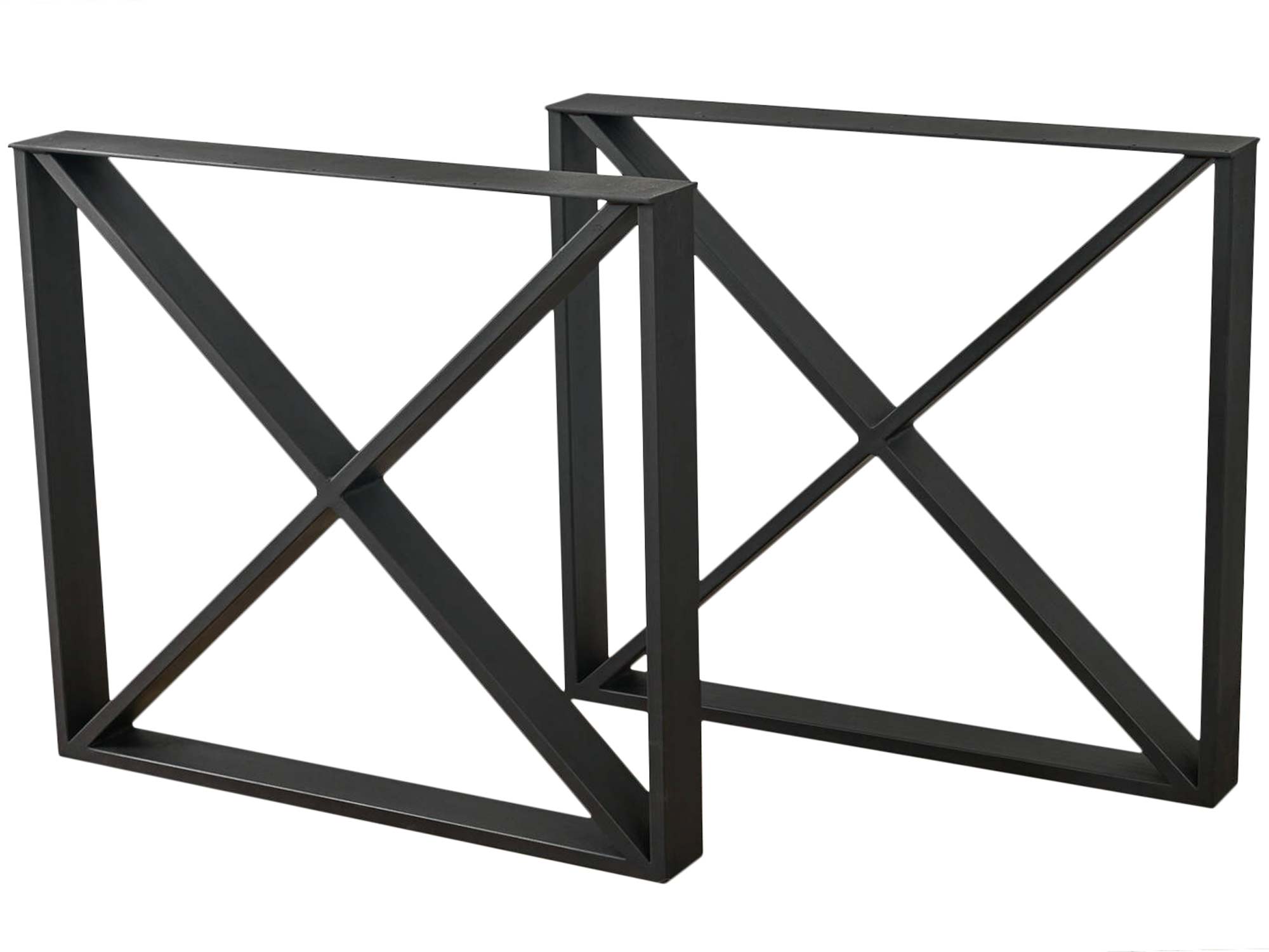 Stalowa rama do stołu z podwójnym krzyżem w stylu loft