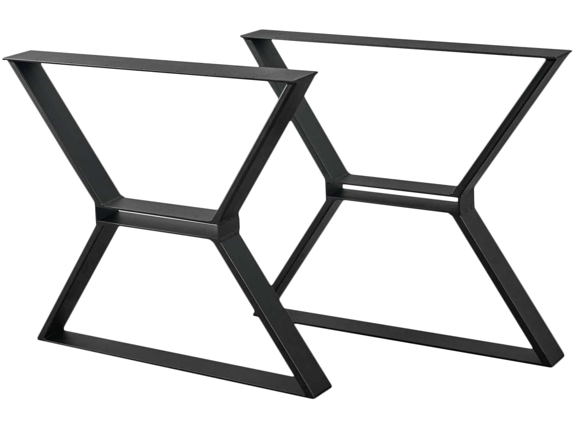 Czarna podwójna noga stołowa w nowoczesnym stylu X