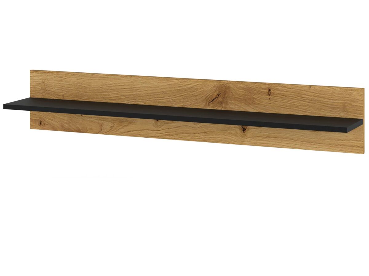 Hängeregal Eiche Artisan Schwarz 115 cm NIMET
