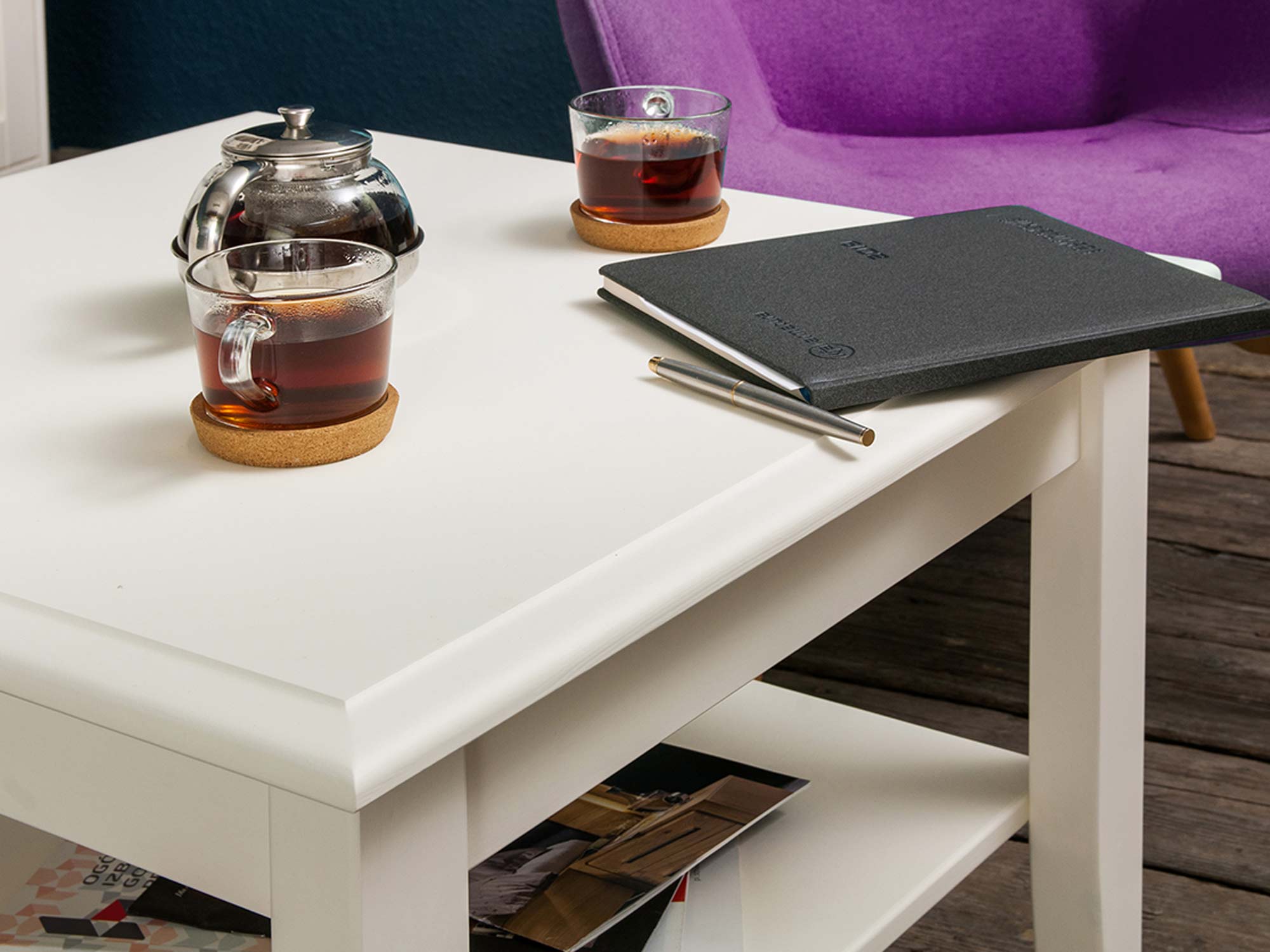 Drewniana biała zbliżenie aranż INGRID