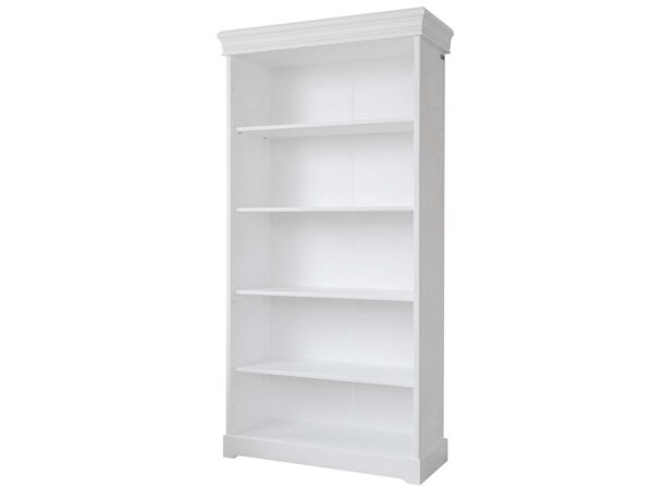 Bílý regál biblioteczka sosnowa ikonka ANADI