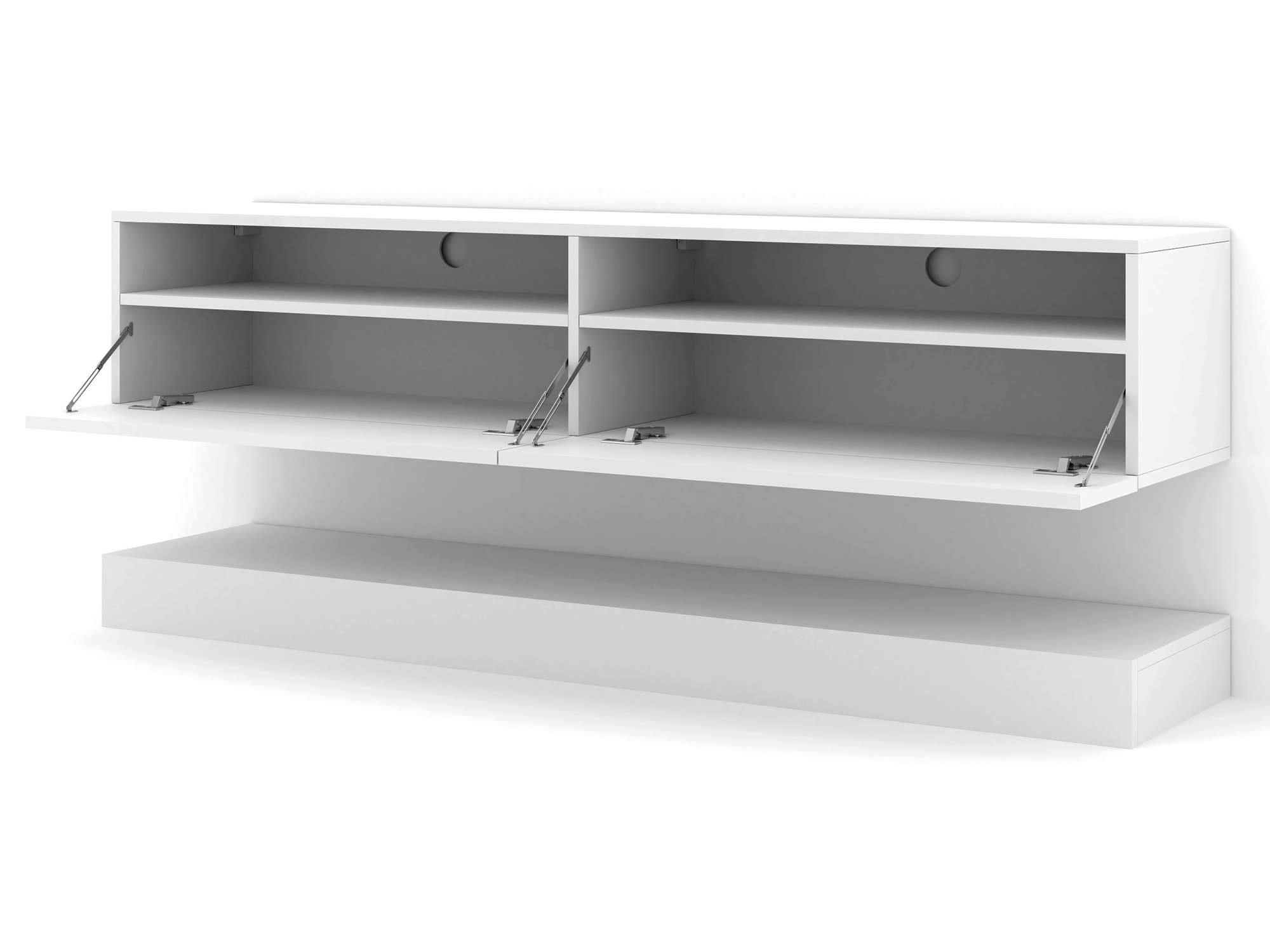 Szafka RTV biała z nowoczesnym frontem