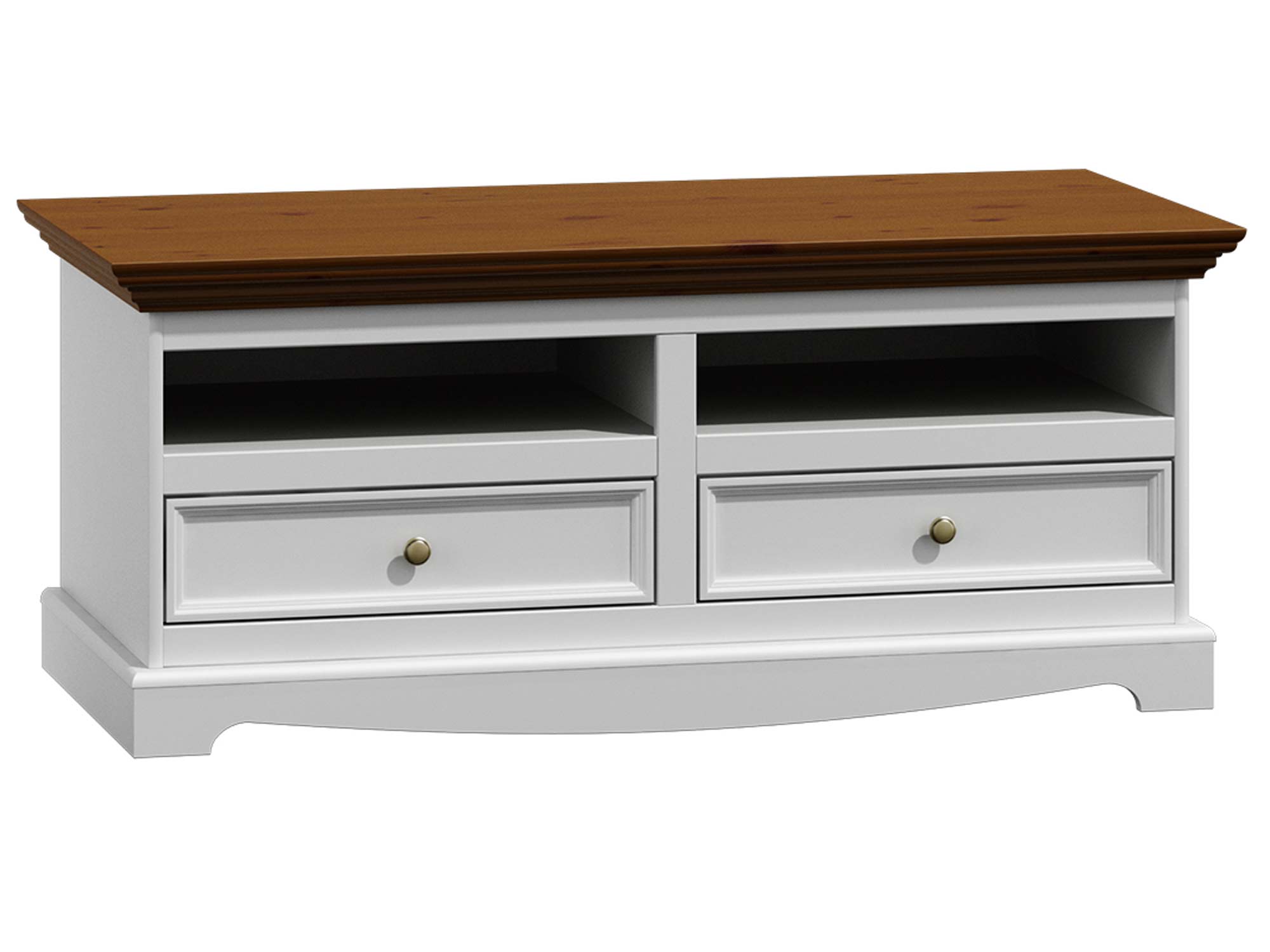 Klasyczna biała szafka RTV biały orzech INGRID