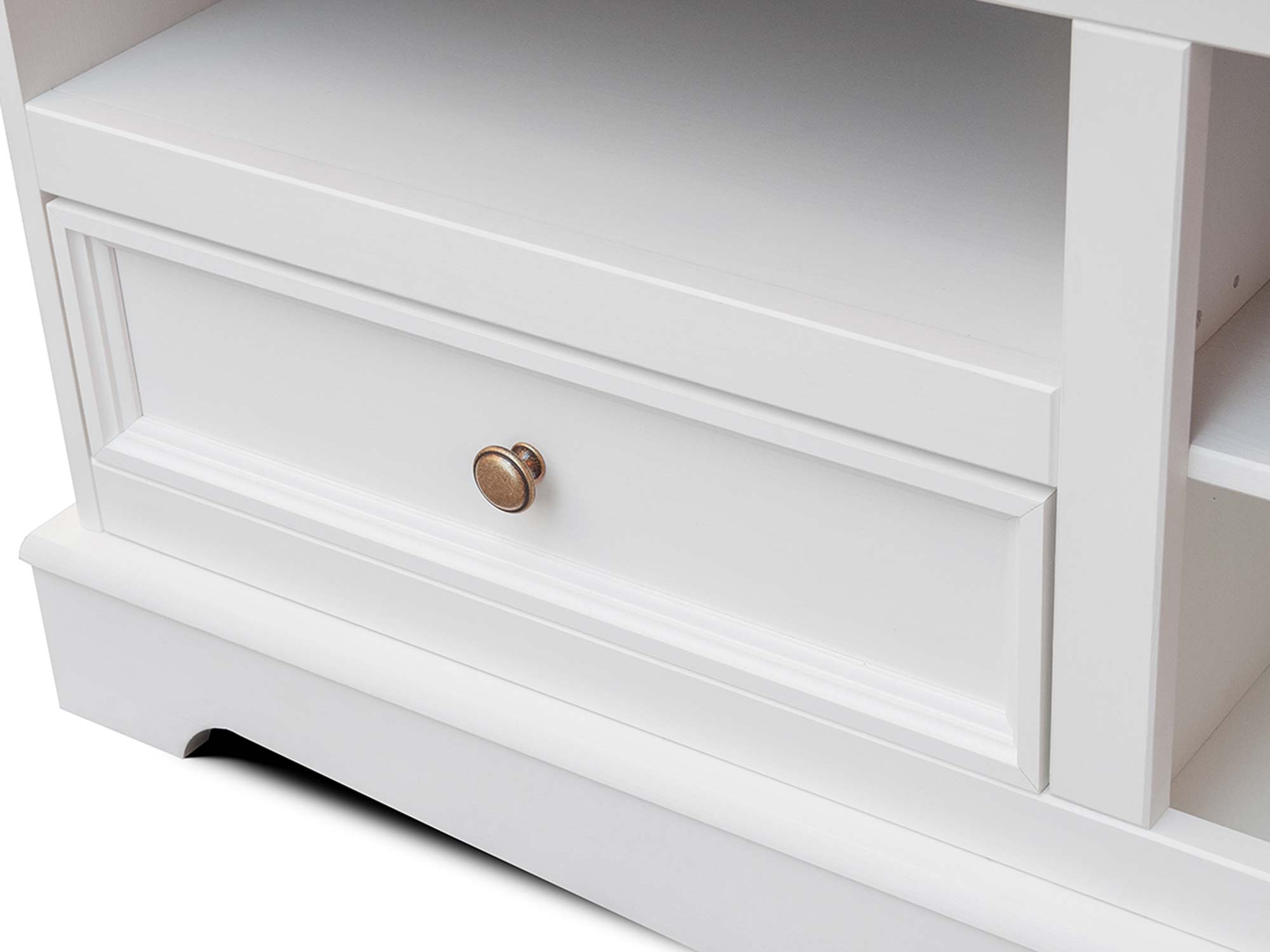 Duża biała szafka RTV vintage biały szuflada INGRID