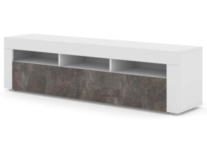 Miniatura 5 - Szykowna TV skříňka do obývacího pokoje bílý tmavý beton KILIS