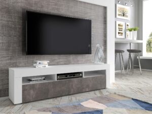 Miniatura 10 - Szykowna TV skříňka do obývacího pokoje bílý tmavý beton aranžmá KILIS