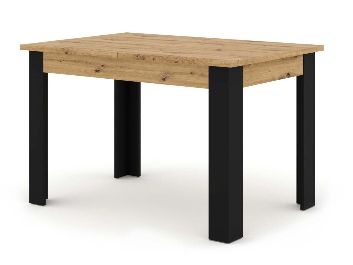Ausziehbarer Esstisch Eiche Artisan schwarz 120 cm 160 cm IRFAN