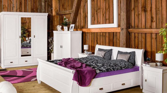 Miniaturka 10 - Komoda bieliźniarka z szufladami biała sypialnia ANADI