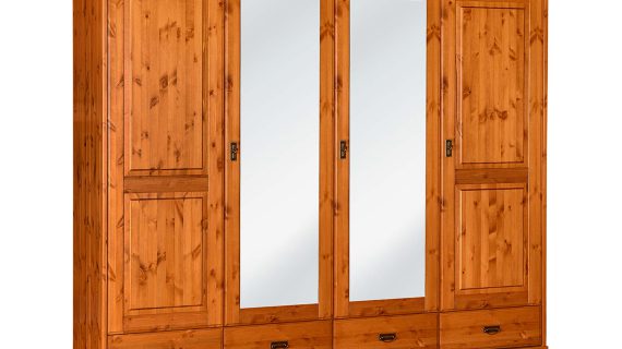 Miniaturka 2 - Duża szafa z lustrem z drewna sosnowego sosna ANADI