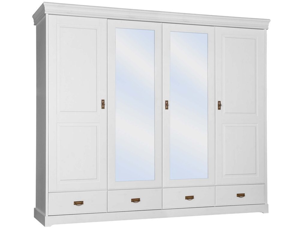 Duża szafa z lustrem z drewna sosnowego ANADI