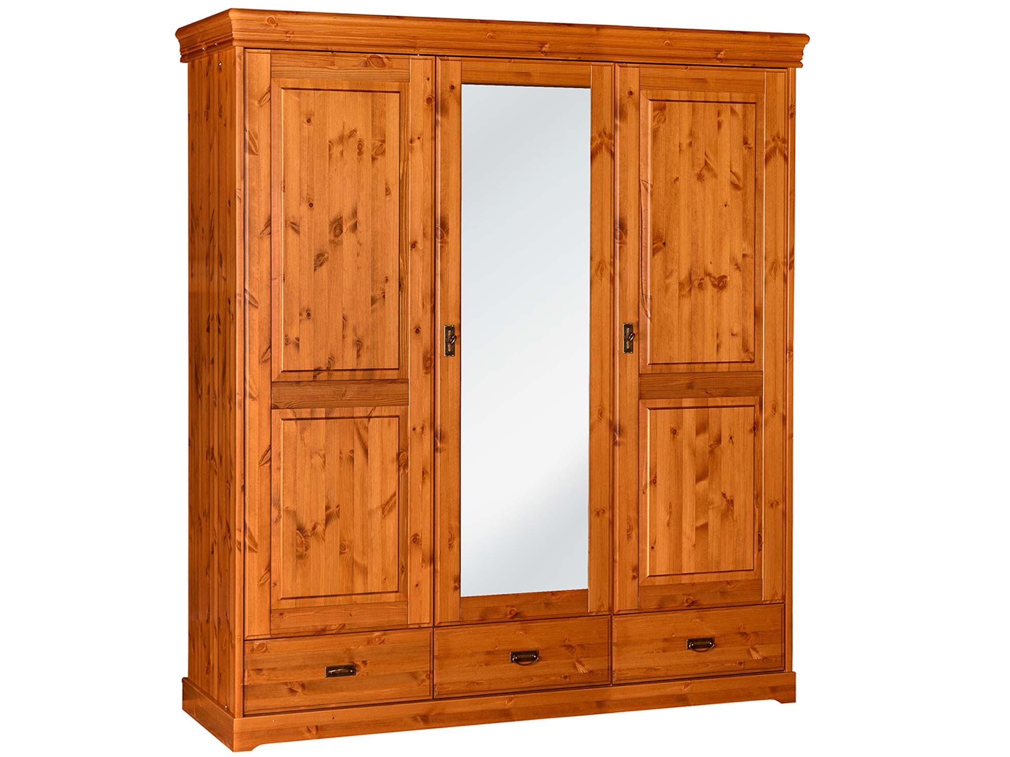 Szafa trzydrzwiowa sosna z lustrem ANADI