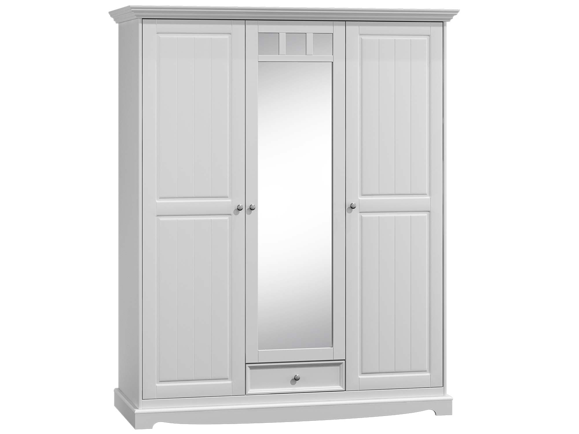 Drewniana szafa z lustrem vintage biały INGRID