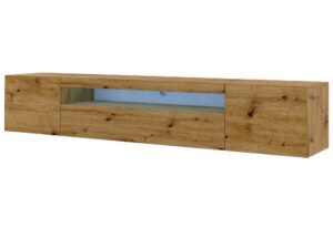 Miniaturka 4 - Wisząca szafka pod TV artisan z LED KISMET