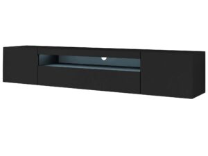 Miniaturka 12 - Wisząca szafka pod TV czarny mat z LED KISMET