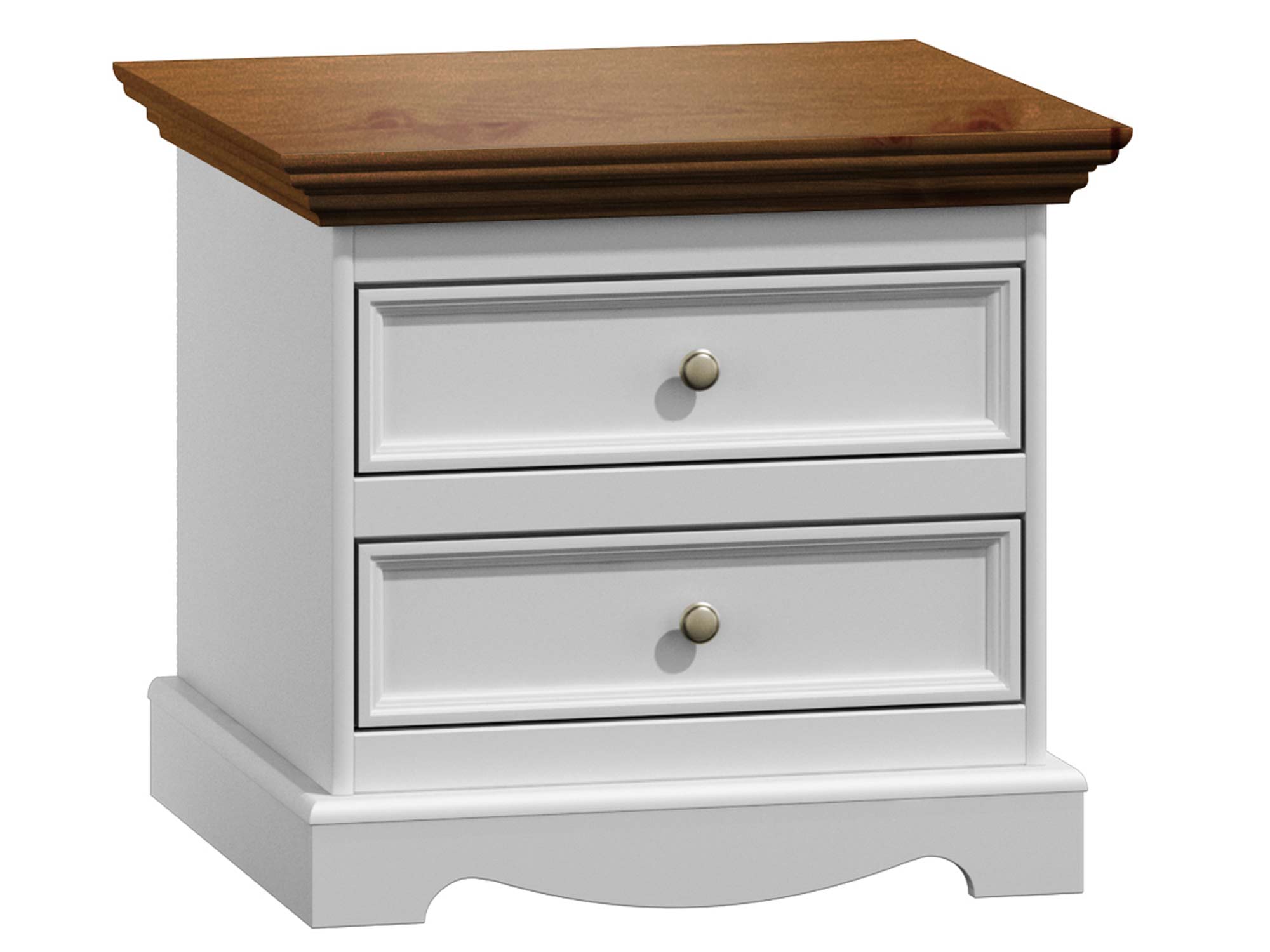 Szafka nocna w klasycznym stylu biały orzech INGRID