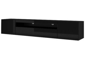 Miniaturka 10 - Wisząca szafka pod TV czarny połysk KISMET