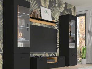 Miniaturka 5 - Nowoczesne czarne meble dąb artisan NIMET