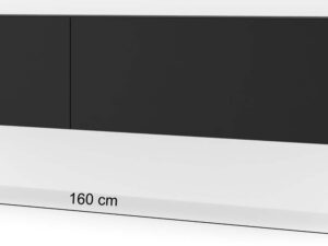 Miniaturka 2 - Industrialna szafka RTV czarna aranżacja wymiary 160 AMIRA