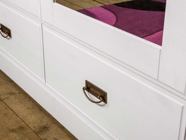 Szafa biała z lustrem trzydrzwiowa szuflada ANADI