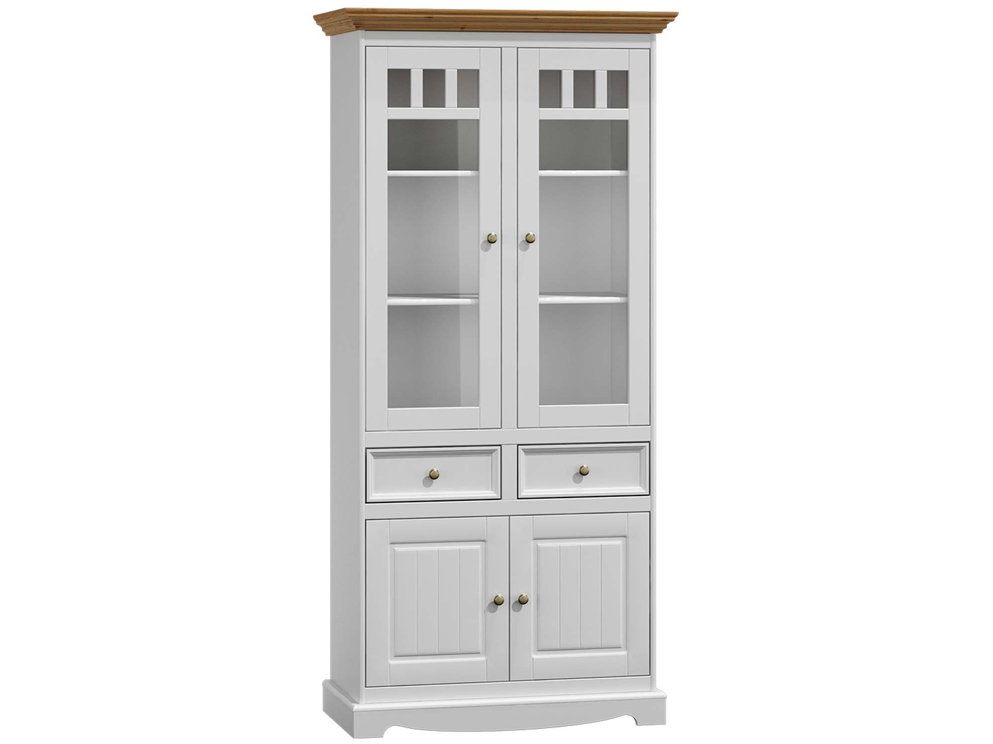 Witryna w stylu prowansalskim biały dąb INGRID