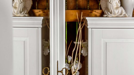 Miniaturka 4 - Szafa biała z lustrem trzydrzwiowa lustro ANADI