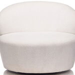 Miniaturbild 4 - Sessel obrotowy weiß gepolstert Bouclé mit abgerundetem Rückenlehne
