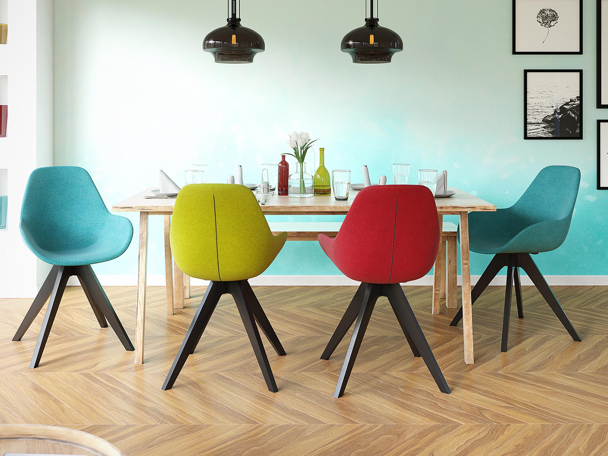 Krzesła tapicerowane aranżacja OLIVE