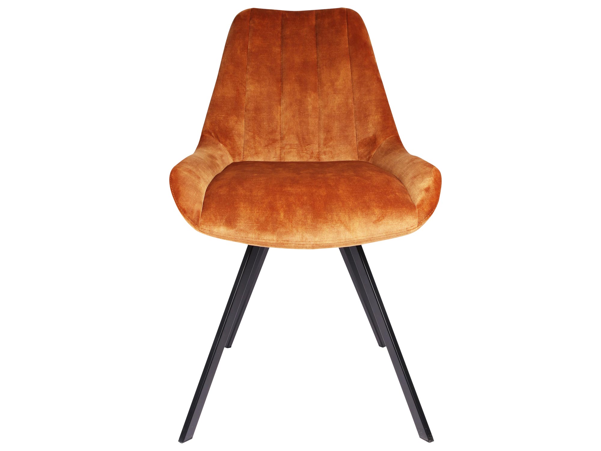 Krzesło tapicerowane pomarańczowe front ERIN