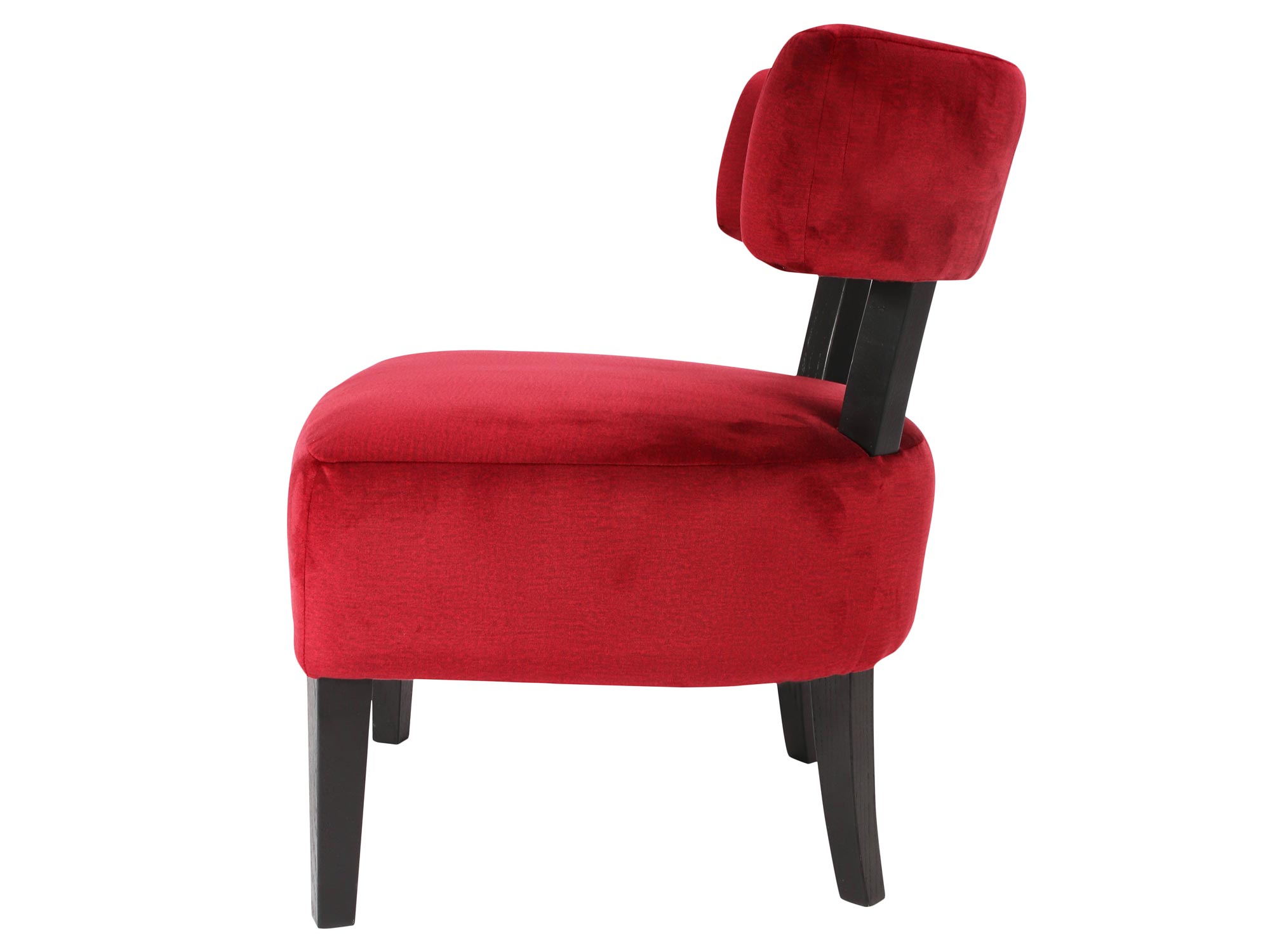 Niski fotel czerwony bok MARY 6
