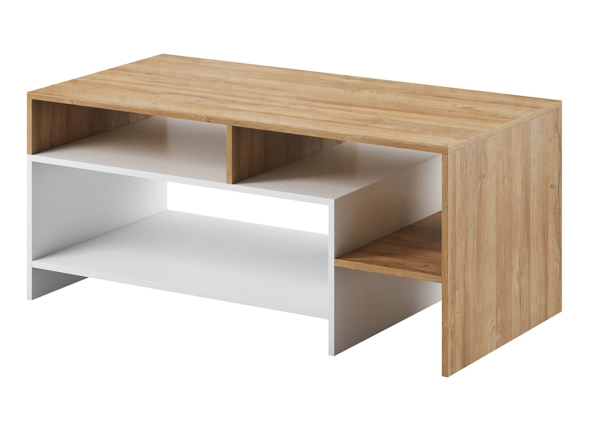 Stolik kawowy biało drewniany AURORA