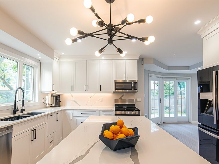 Żyrandol do kuchni o geometrycznym kształcie