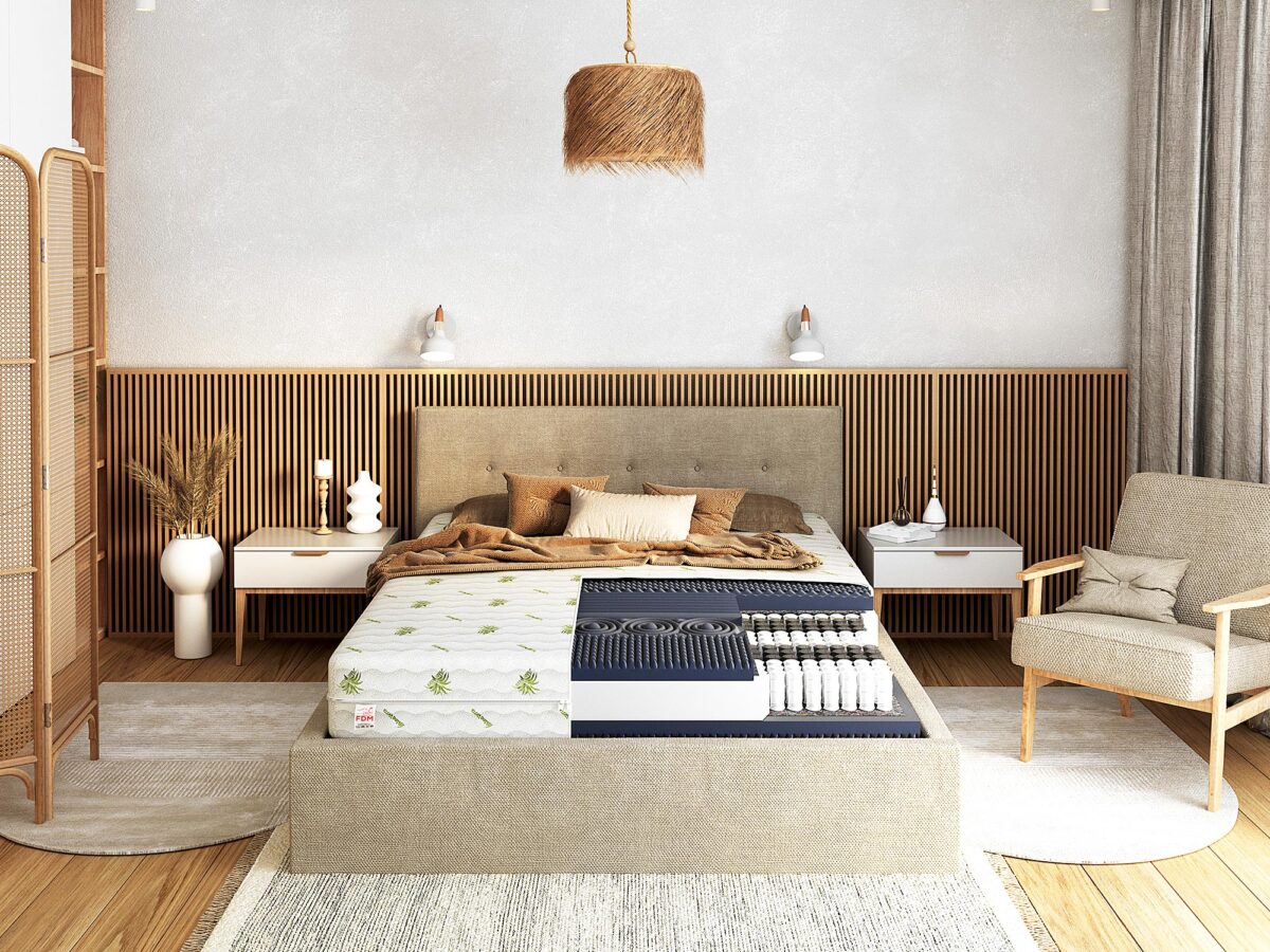 Boho ložnice interiér 2026