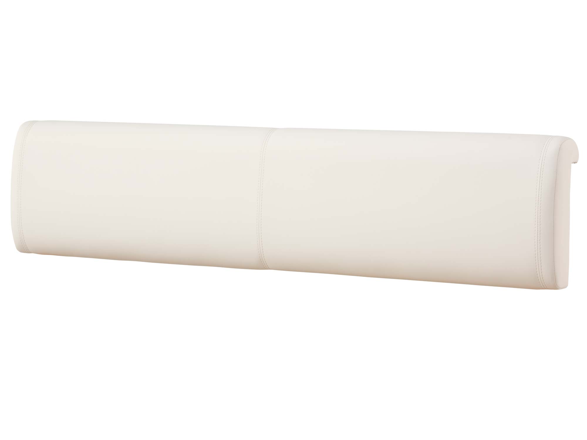 Tylna strona zagłówka w beżowej tapicerce z przeszyciami Tylna strona zagłówka w beżowej tapicerce z przeszyciami