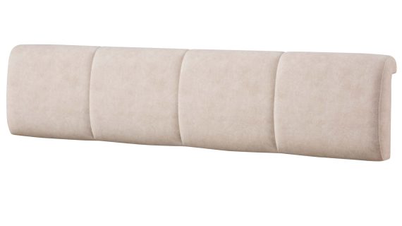 Miniaturka 5 - Przednia strona zagłówka w beżowej tapicerce z przeszyciami