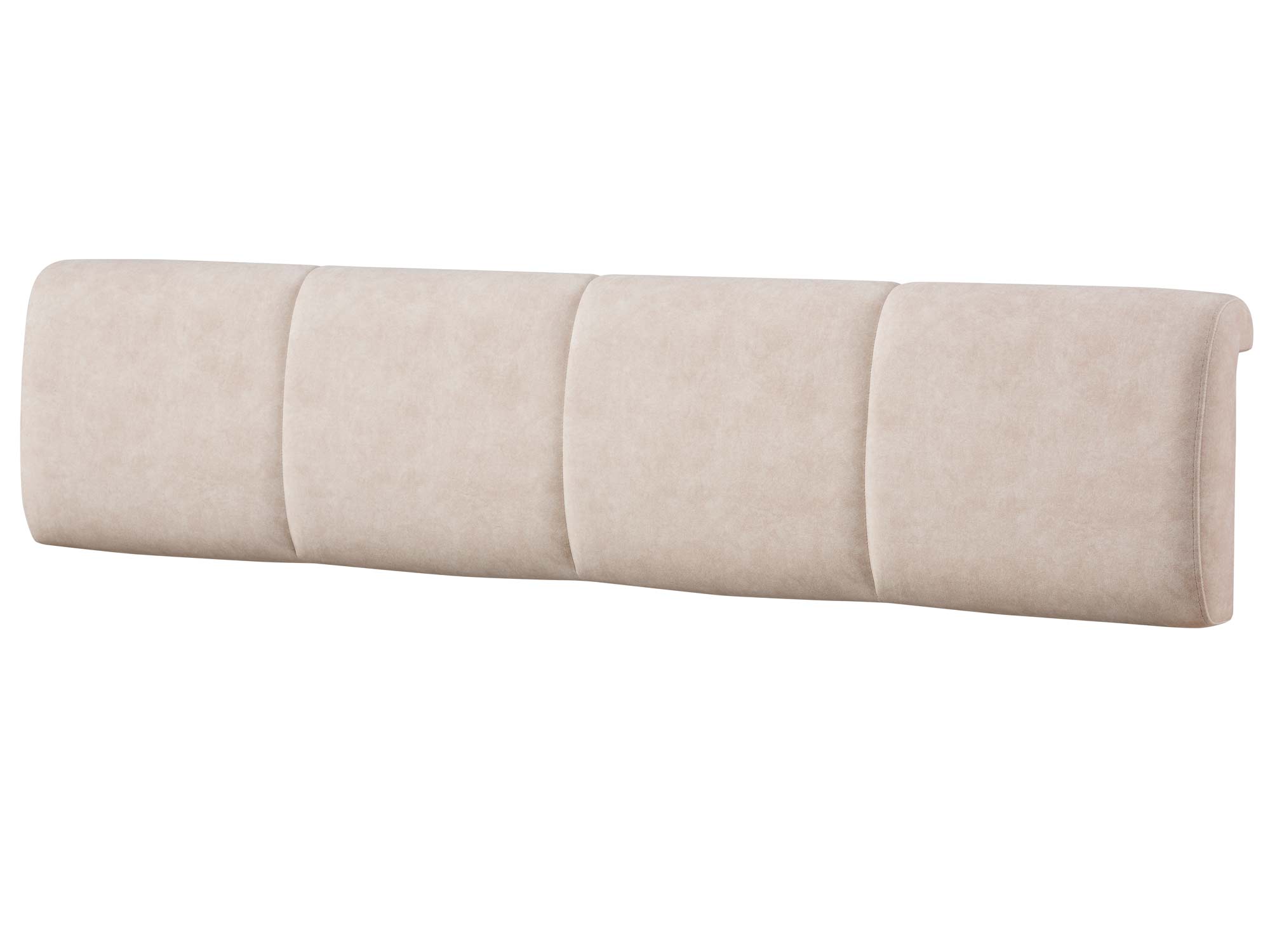 Przednia strona zagłówka w beżowej tapicerce z przeszyciami Przednia strona zagłówka w beżowej tapicerce z przeszyciami