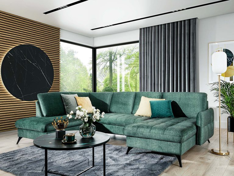 Narożnik U w kolorze zielonym