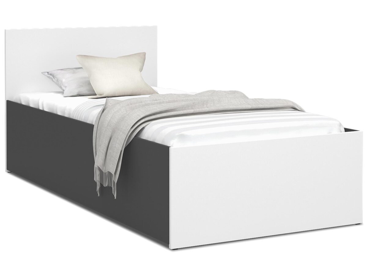 Modernes Schlafzimmerbett mit Holzbeinen BASEL