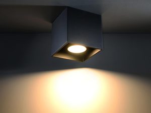 Miniaturka 2 - Designerski plafon LED grafitowy z ciepłym światłem, styl loftowy
