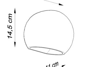 Miniaturka 7 - Wymiary ceramicznego kinkietu kulistego LED – 18×14,5 cm