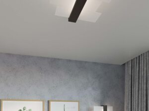 Miniaturka 11 - Lampa sufitowa wenge z oświetleniem w stylowej aranżacji