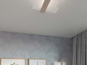 Miniaturka 14 - Lampa sufitowa dębowa z oświetleniem w stylowej aranżacji