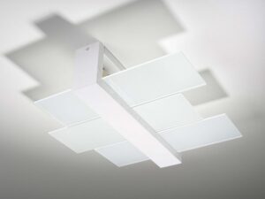 Miniaturka 7 - Sufitowa lampa biała ze szklanymi panelami LED