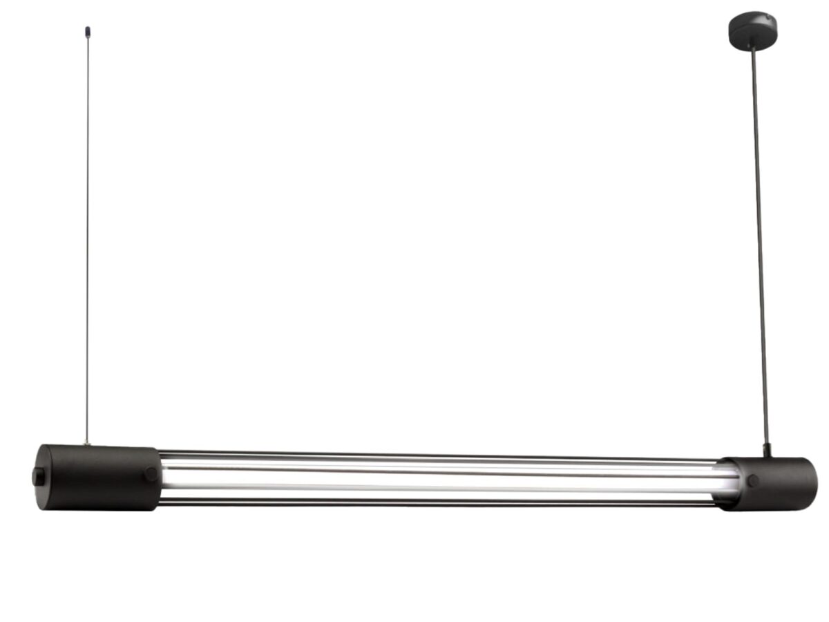 Industrielle schwarze Stahl-Pendelleuchte 8 cm VIBRANT