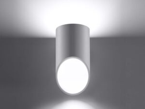 Miniaturka 2 - Kinkiet biały cylindryczny z oświetleniem LED włączonym