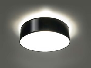 Miniaturka 3 - Plafon sufitowy czarny bęben z oświetleniem LED włączonym