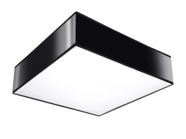 Plafon sufitowy czarny kwadratowy z białym dyfuzorem LED