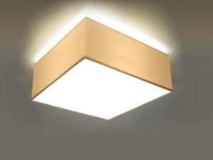 Miniaturka 7 - Plafon sufitowy kremowy kwadratowy z ciepłym oświetleniem LED