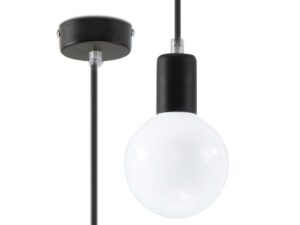 Miniatúra 10 - Stropná lampa s bielou guľatou žiarovkou a čiernou objímkou