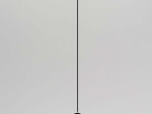 Miniaturka 1 - Minimalistyczna lampa wisząca z jedną żarówką na czarnym przewodzie