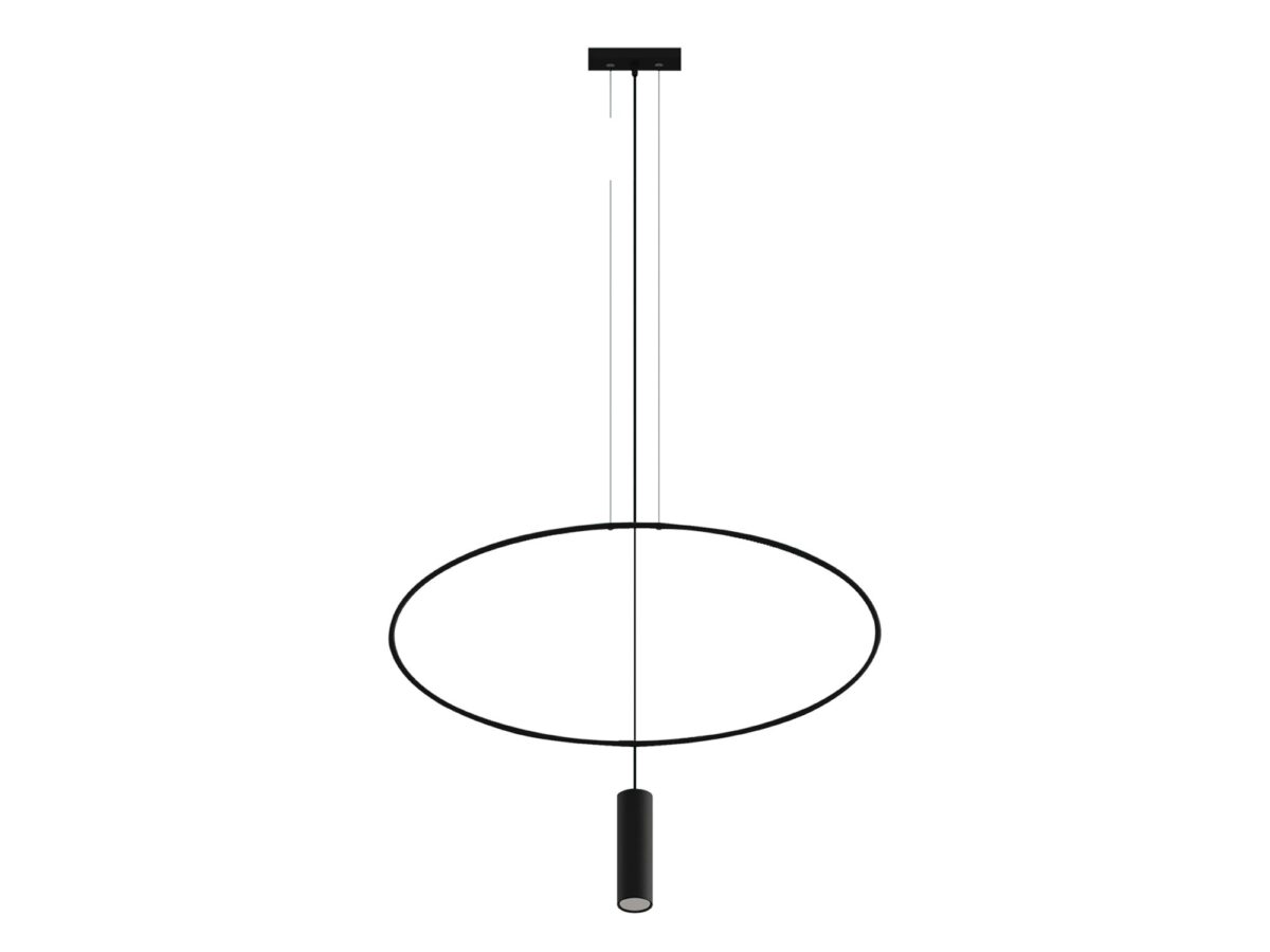 Moderne schwarze Deckenleuchte 6 cm HYBRIS 1